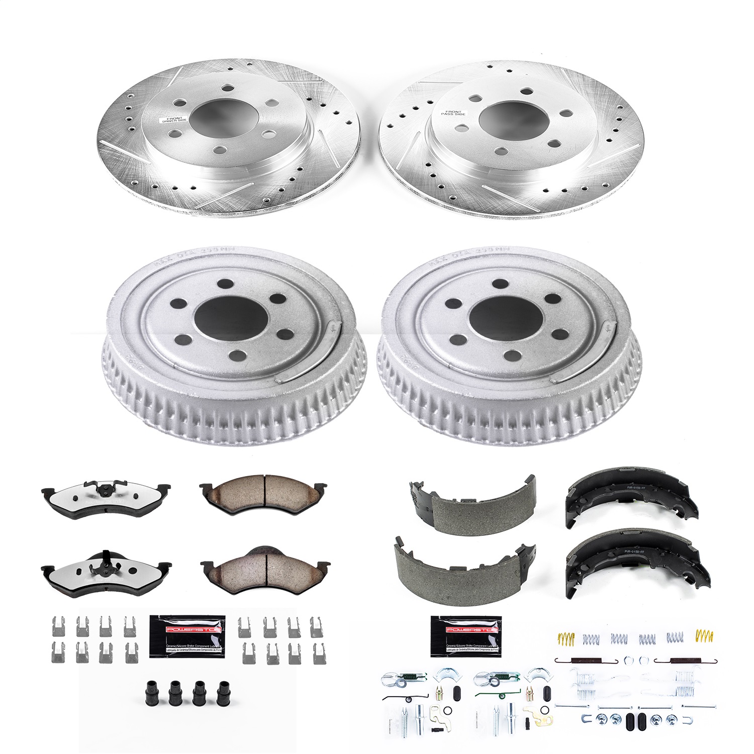 Power Stop - K15072DK-36 - Complete Vehicle Disc/Drum Brake Kit