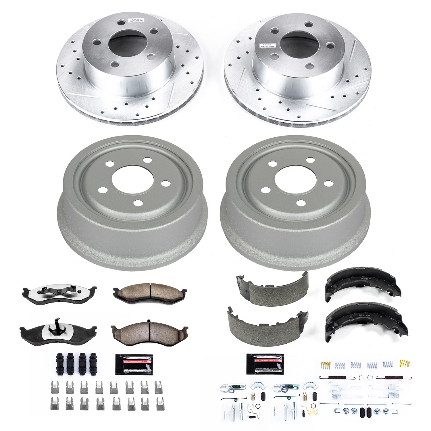 Power Stop - K15073DK-36 - Complete Vehicle Disc/Drum Brake Kit