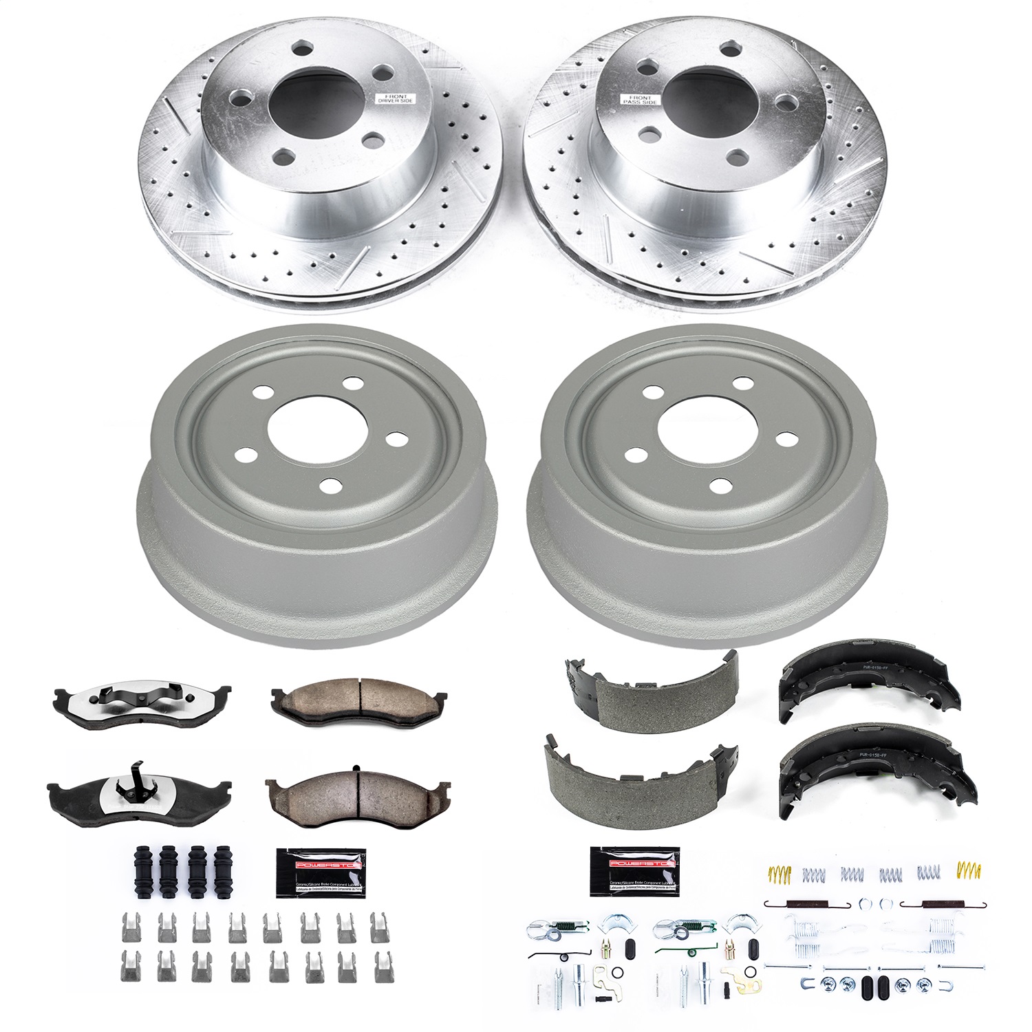 Power Stop - K15075DK-36 - Complete Vehicle Disc/Drum Brake Kit