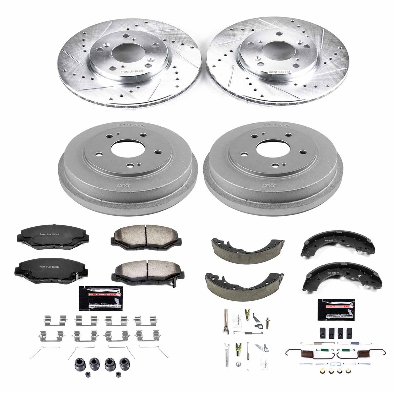 Power Stop - K15107DK-36 - Complete Vehicle Disc/Drum Brake Kit