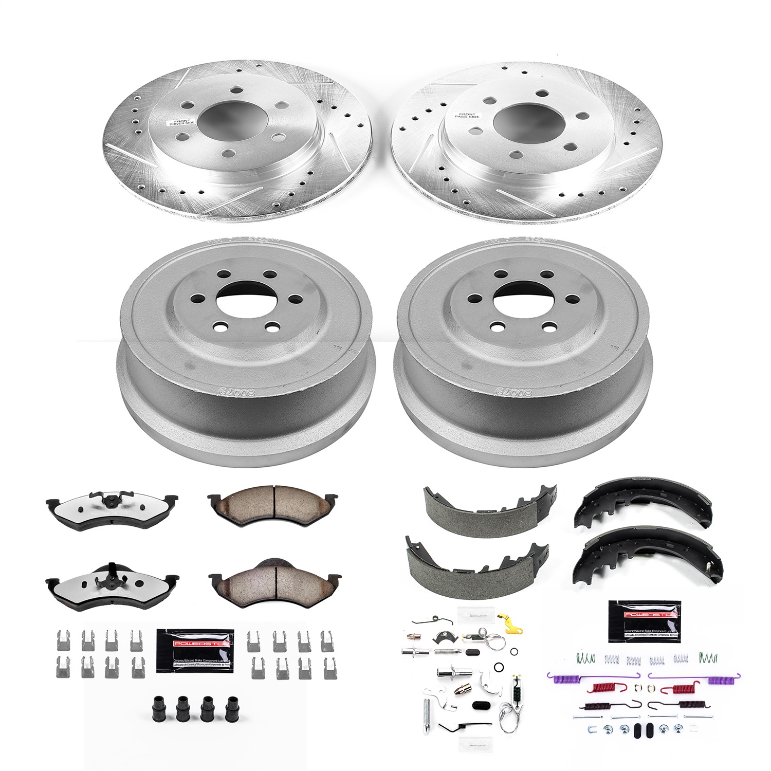 Power Stop - K15164DK-36 - Complete Vehicle Disc/Drum Brake Kit