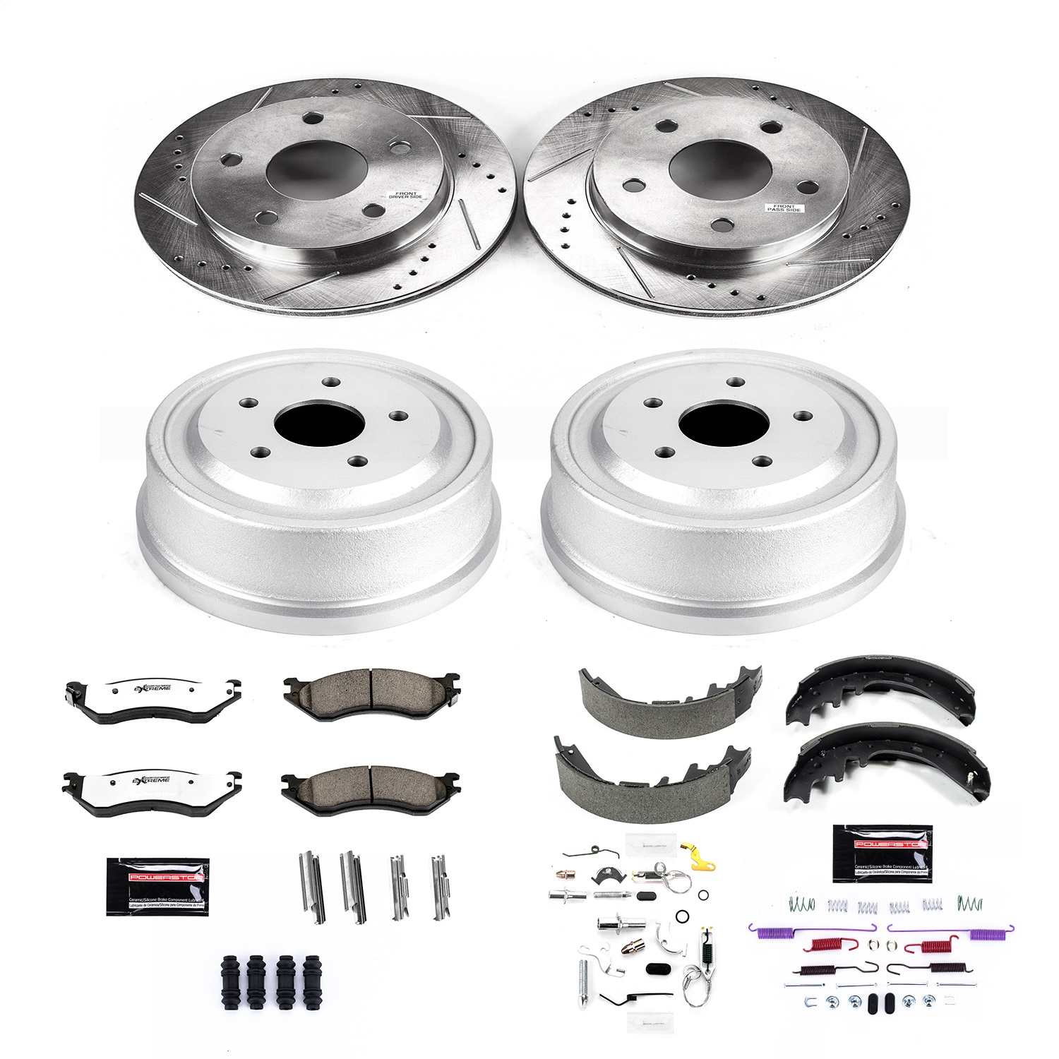Power Stop - K15166DK-36 - Complete Vehicle Disc/Drum Brake Kit