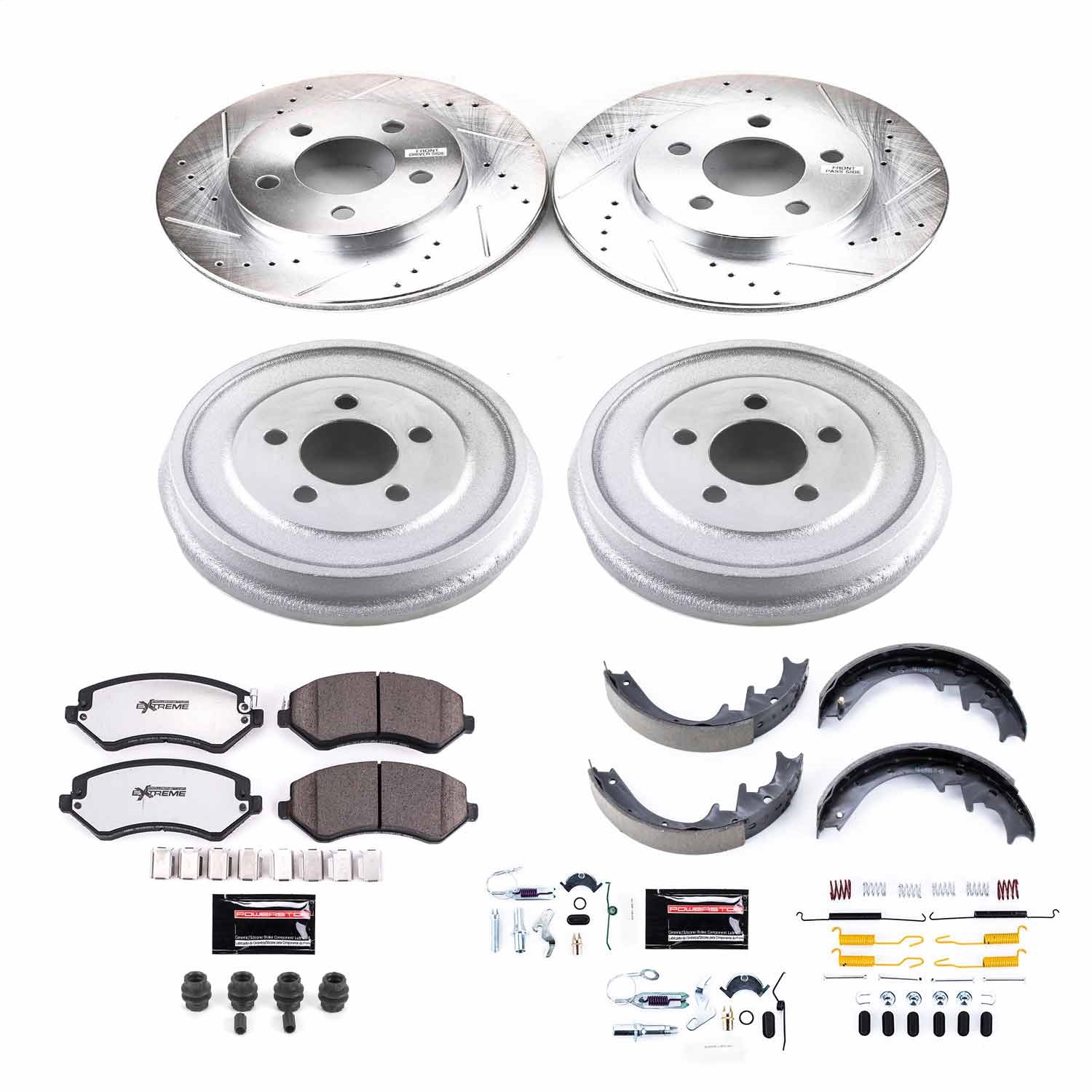 Power Stop - K15216DK-36 - Complete Vehicle Disc/Drum Brake Kit