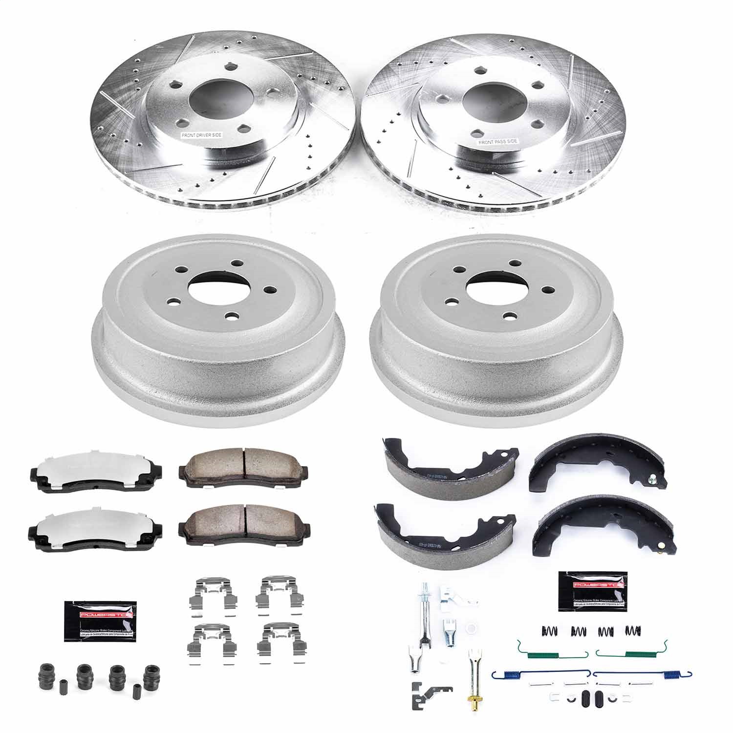 Power Stop - K15218DK-36 - Complete Vehicle Disc/Drum Brake Kit