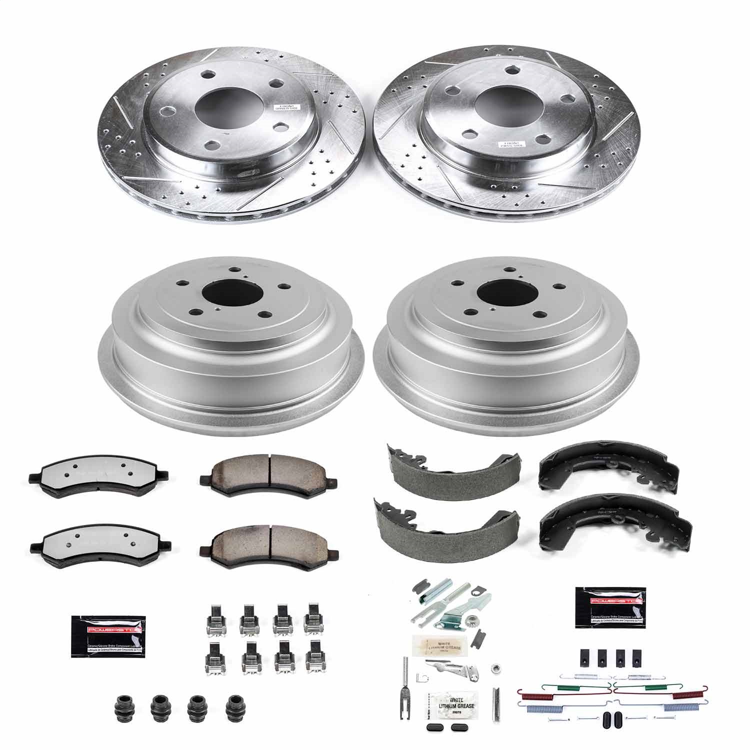 Power Stop - K15254DK-36 - Complete Vehicle Disc/Drum Brake Kit