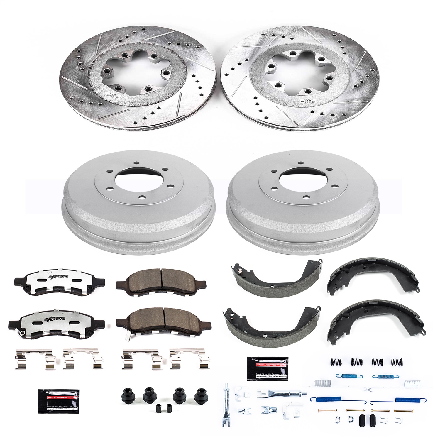 Power Stop - K15262DK-36 - Complete Vehicle Disc/Drum Brake Kit