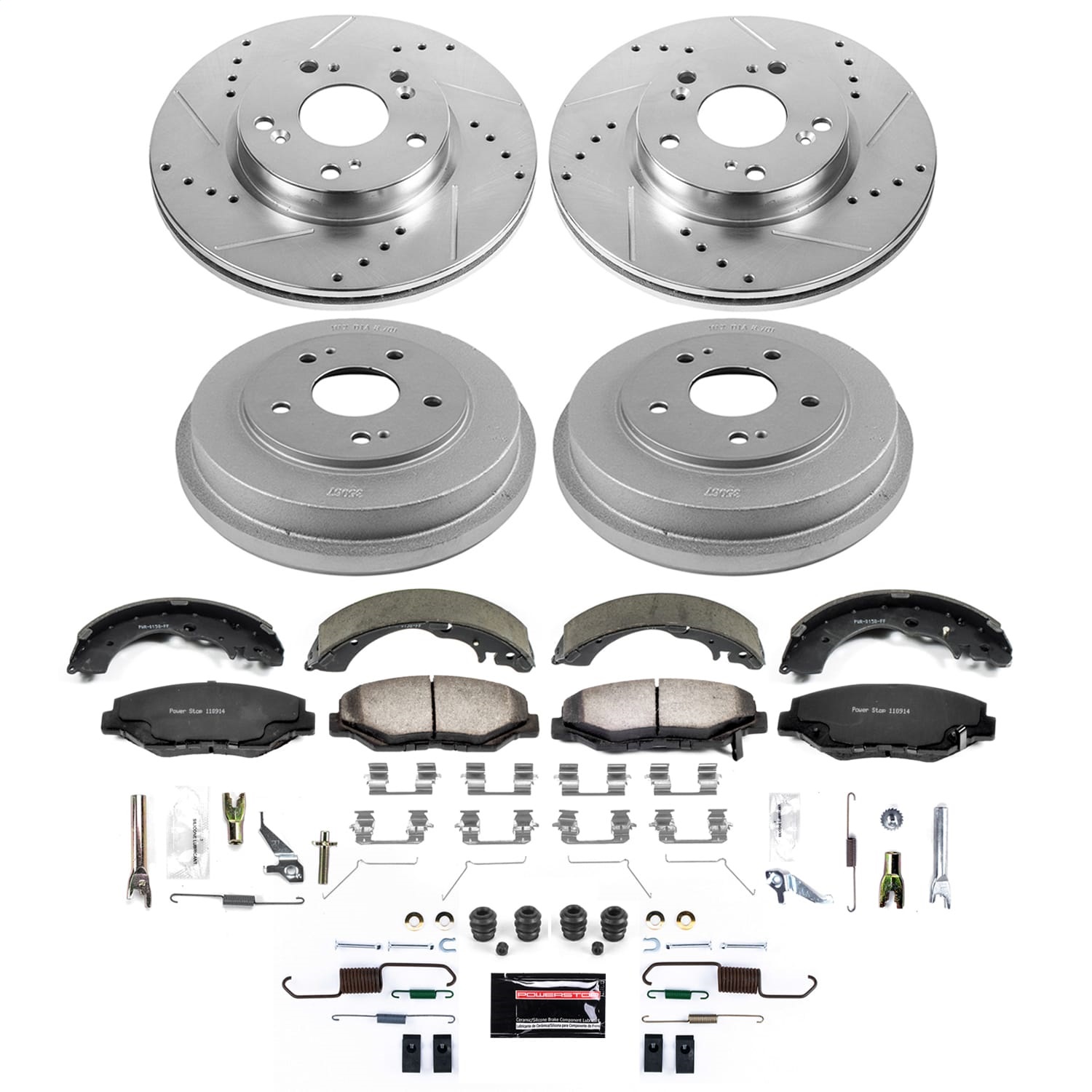 Power Stop - K15541DK-36 - Complete Vehicle Disc/Drum Brake Kit