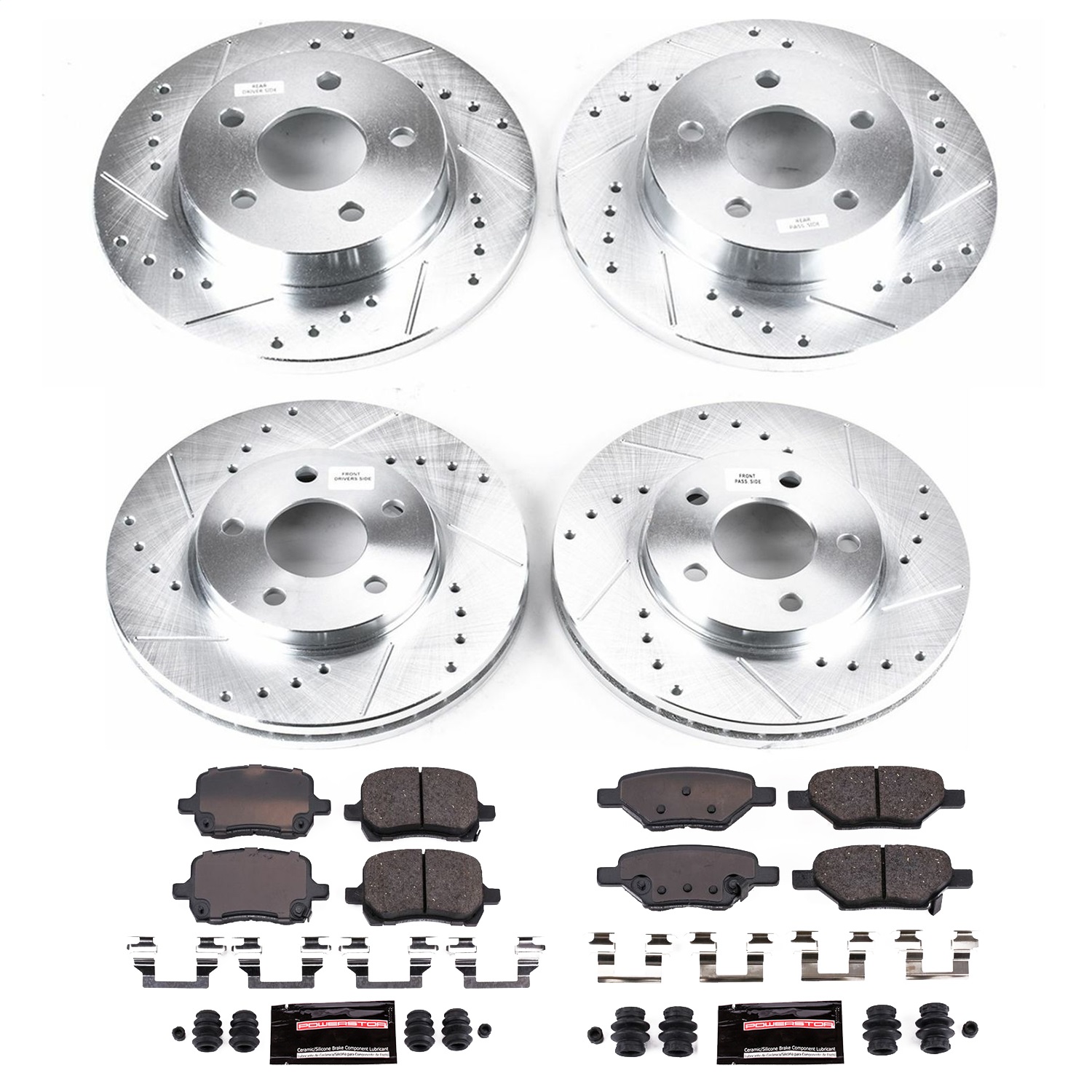 Power Stop - K1618 - Front and Rear - Disc Brake Pad and Rotor Kit