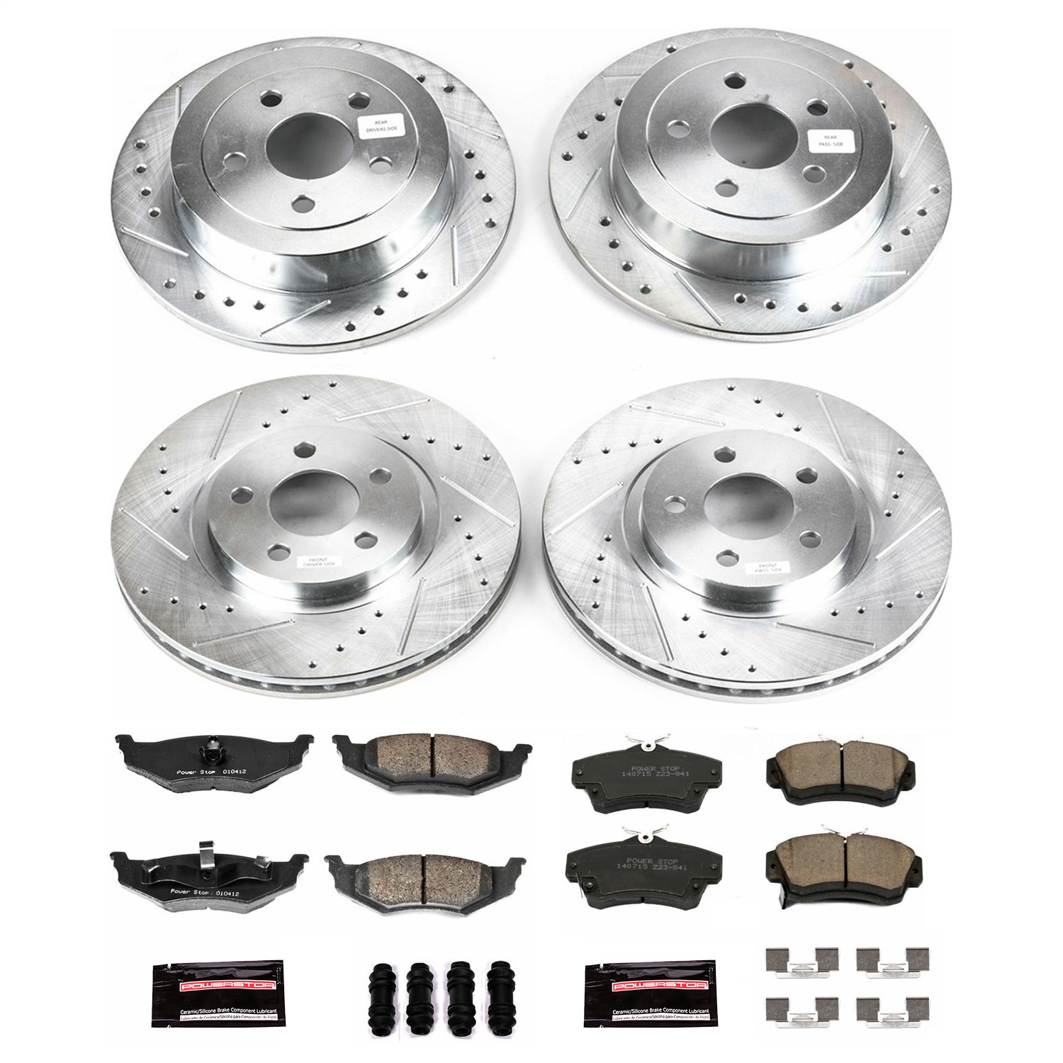 Power Stop - K1705 - Front and Rear - Disc Brake Pad and Rotor Kit