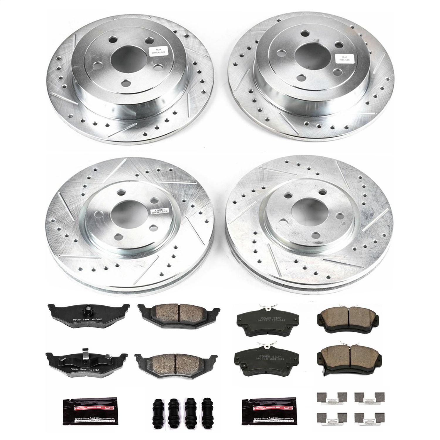 Power Stop - K1707 - Front and Rear - Disc Brake Pad and Rotor Kit