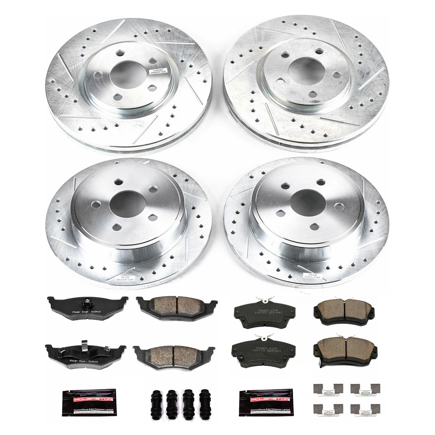 Power Stop - K1708 - Front and Rear - Disc Brake Pad and Rotor Kit