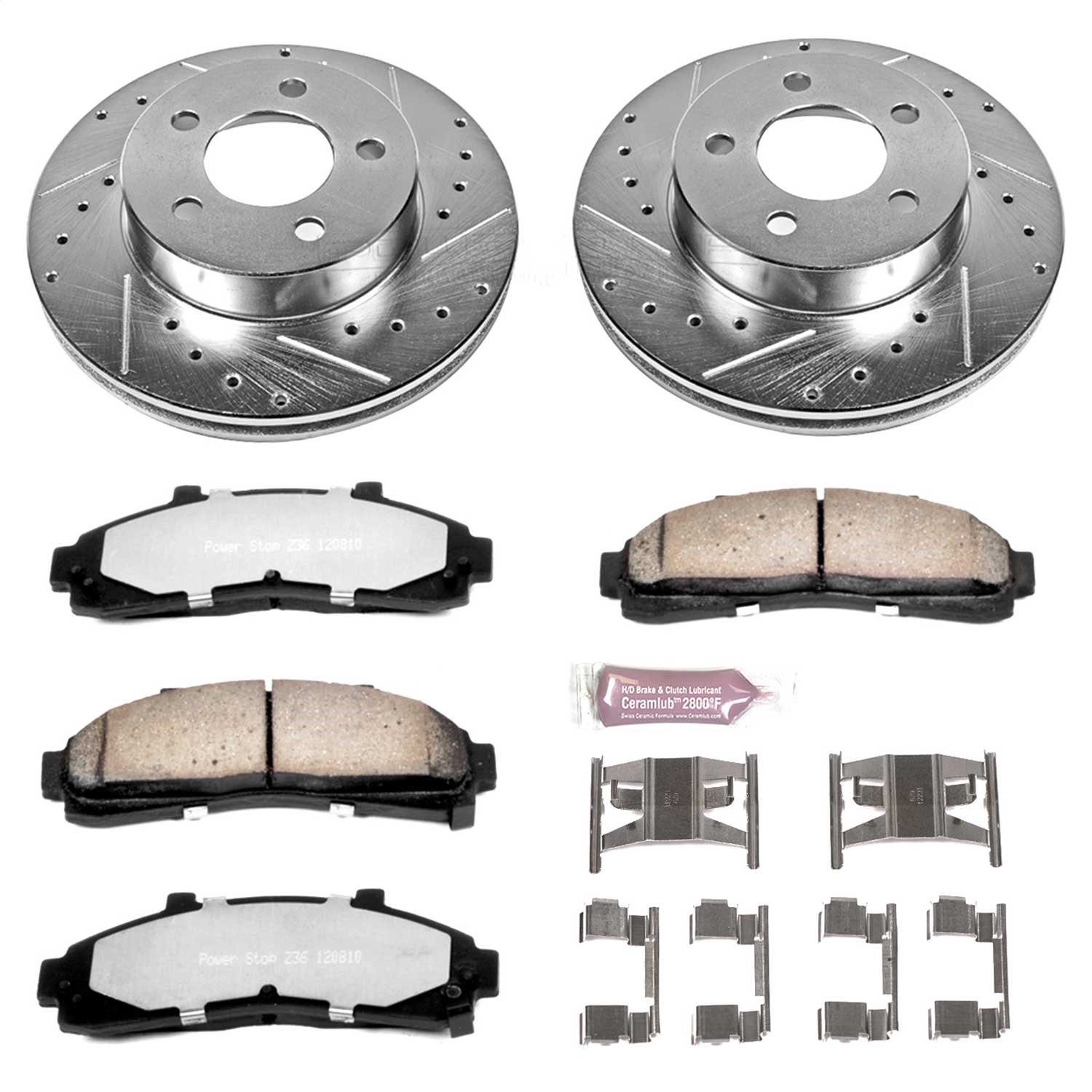 Power Stop - K1860-36 - Front - Disc Brake Pad and Rotor Kit