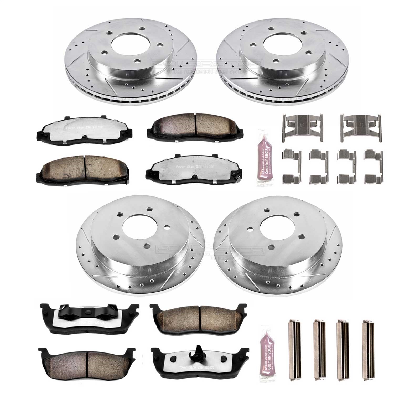 Power Stop - K1868-36 - Front and Rear - Disc Brake Pad and Rotor Kit