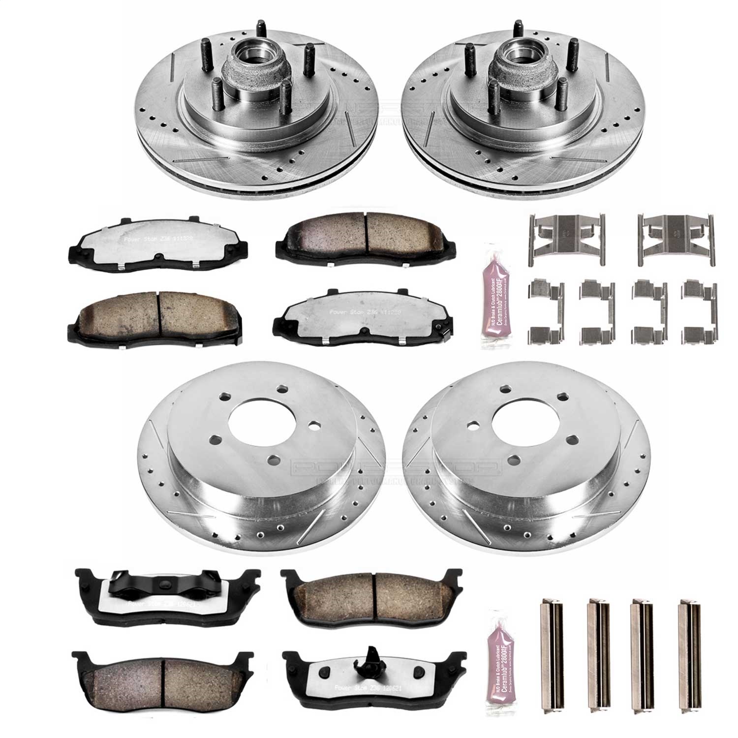 Power Stop - K1915-36 - Front and Rear - Disc Brake Pad and Rotor Kit