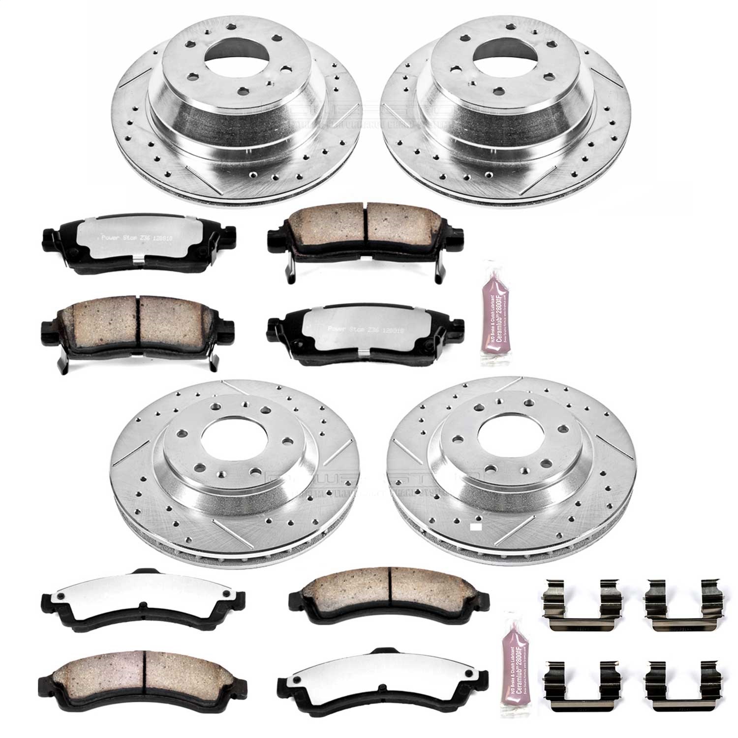 Power Stop - K2058-36 - Front and Rear - Disc Brake Pad and Rotor Kit