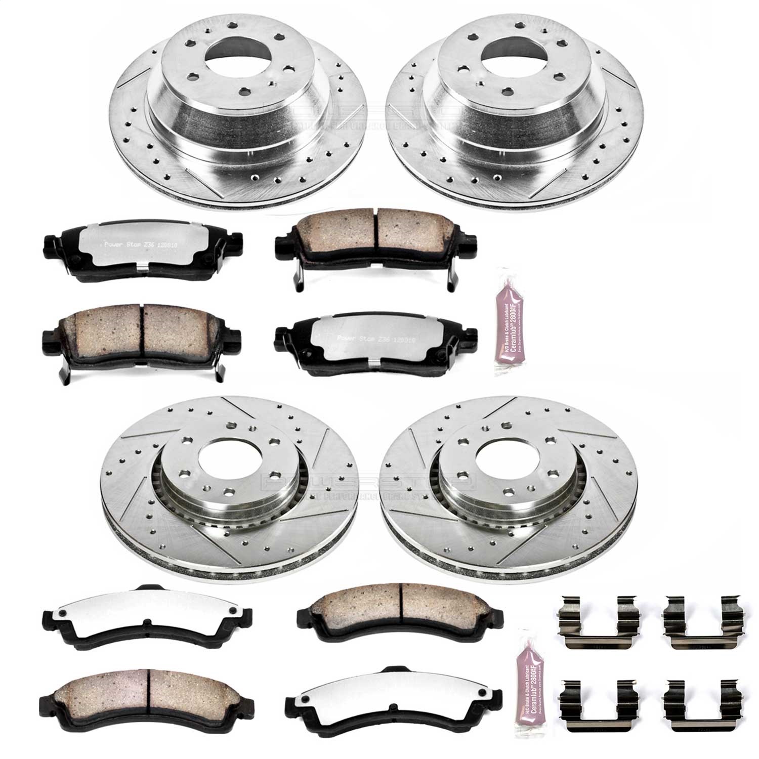 Power Stop - K2062-36 - Front and Rear - Disc Brake Pad and Rotor Kit
