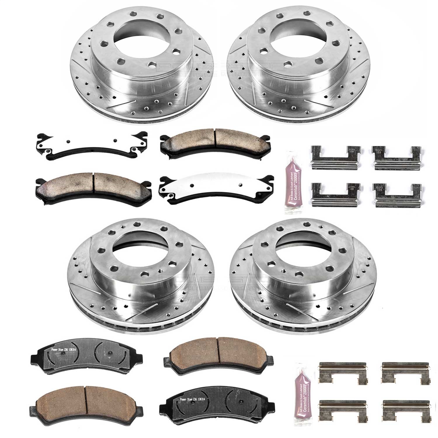 Power Stop - K2073-36 - Front and Rear - Disc Brake Pad and Rotor Kit