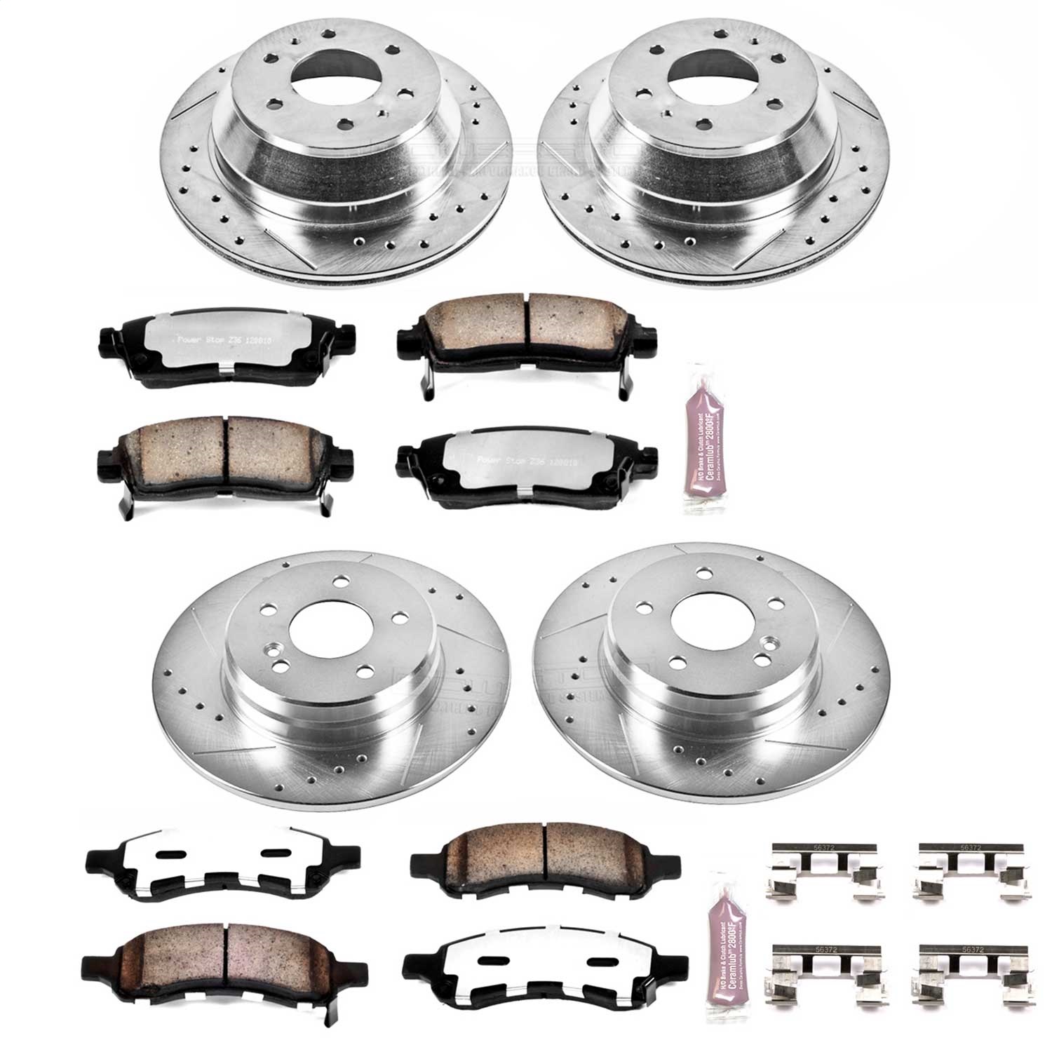 Power Stop - K2085-36 - Front and Rear - Disc Brake Pad and Rotor Kit