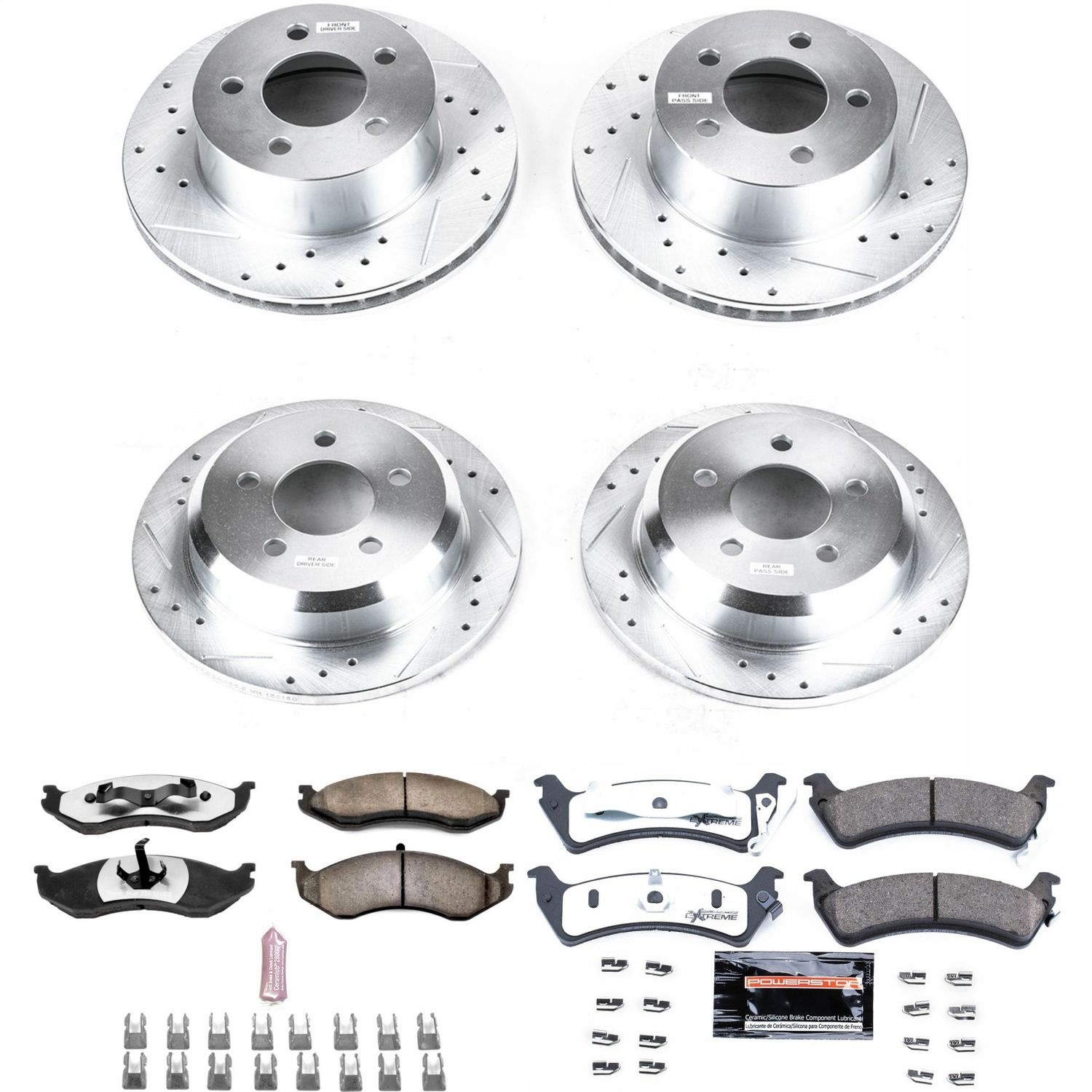 Power Stop - K2121-36 - Front and Rear - Disc Brake Pad and Rotor Kit