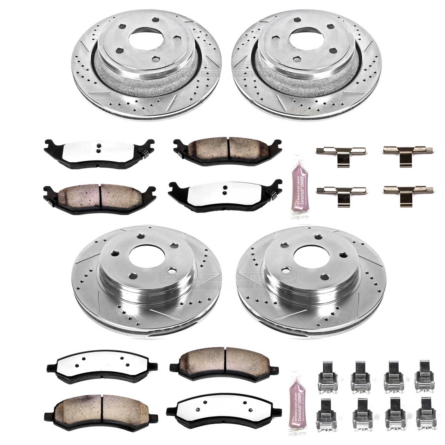 Power Stop - K2164-36 - Front and Rear - Disc Brake Pad and Rotor Kit