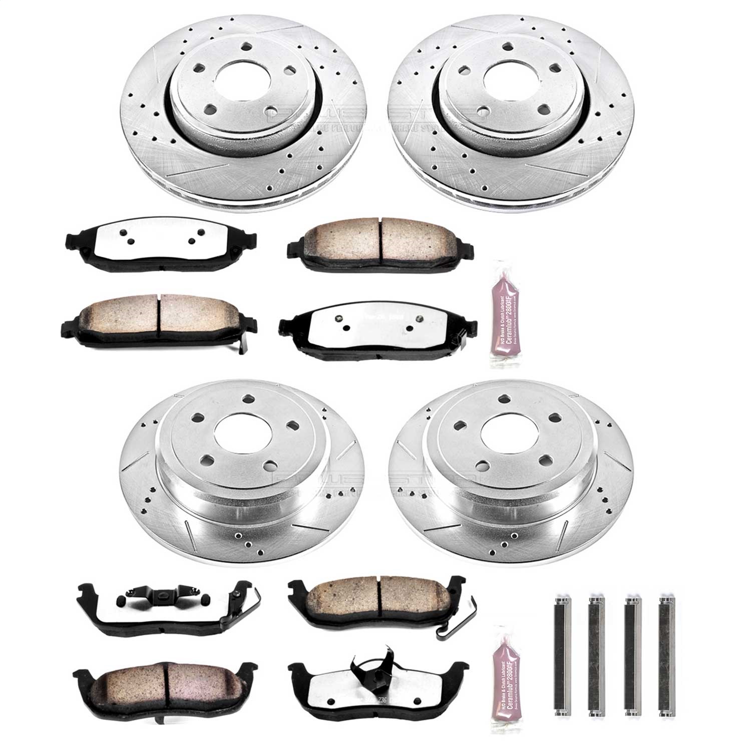 Power Stop - K2220-36 - Front and Rear - Disc Brake Pad and Rotor Kit