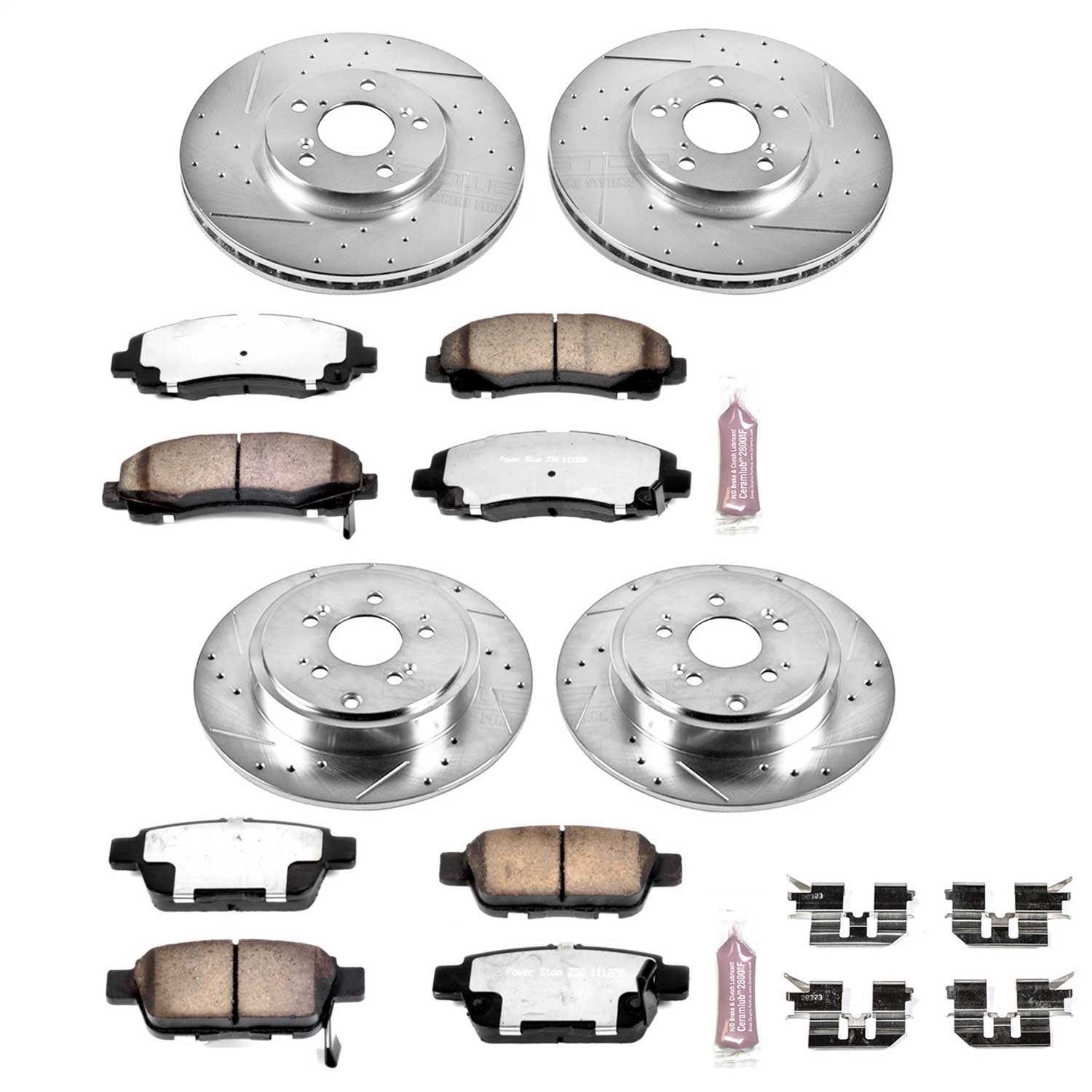 Power Stop - K2430-36 - Front and Rear - Disc Brake Pad and Rotor Kit