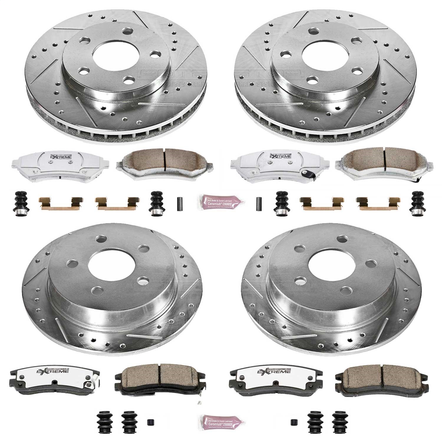 Power Stop - K2554-26 - Front and Rear - Disc Brake Pad and Rotor Kit