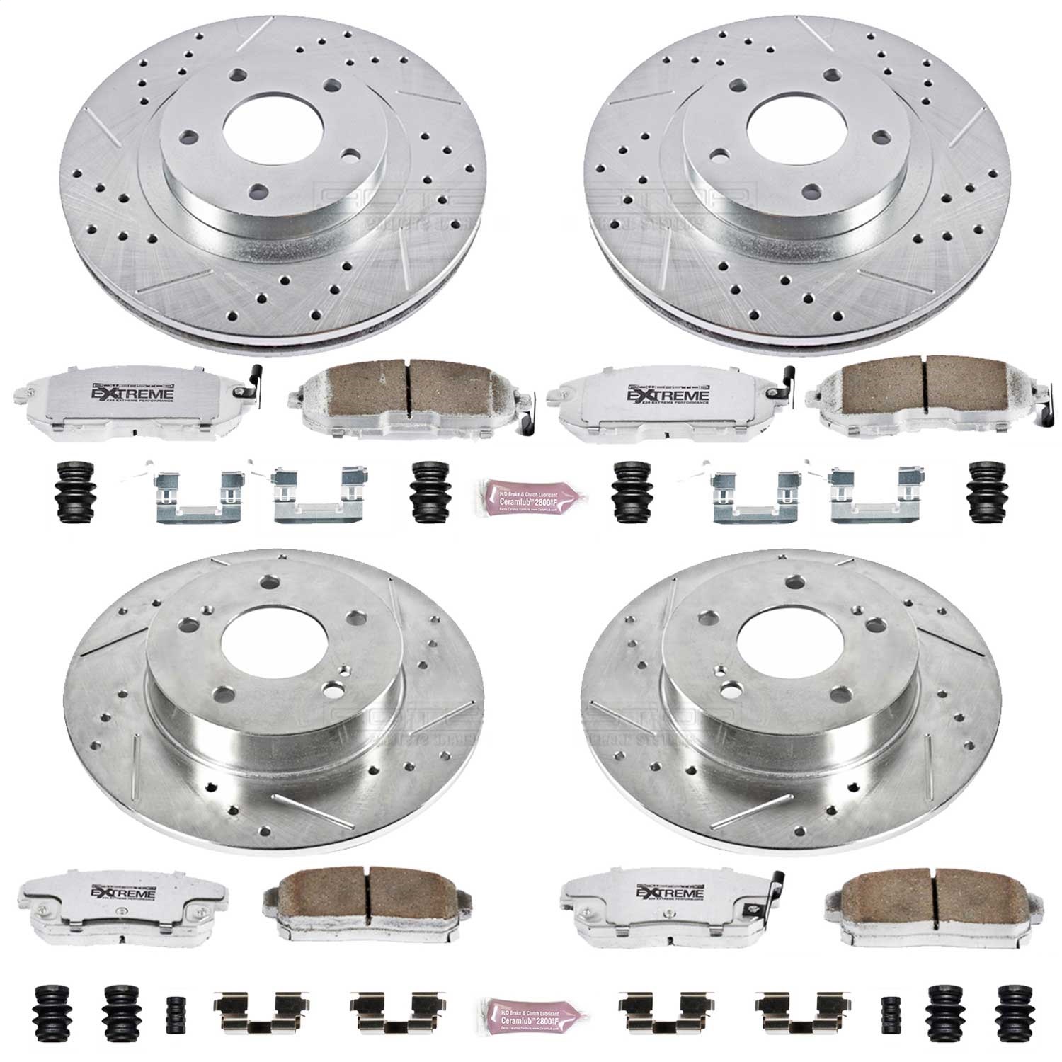 Power Stop - K2706-26 - Front and Rear - Disc Brake Pad and Rotor Kit