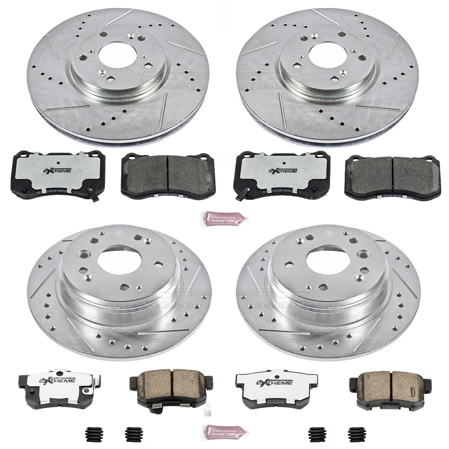 Power Stop - K2718-26 - Front and Rear - Disc Brake Pad and Rotor Kit