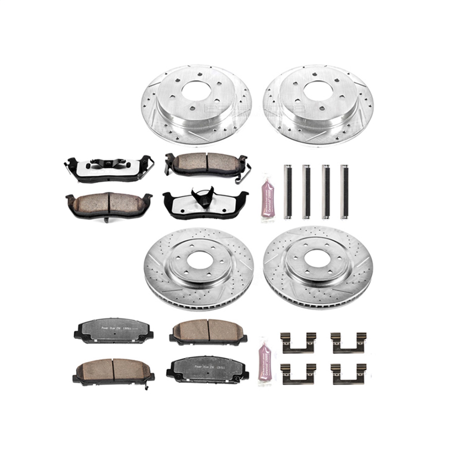 Power Stop - K2804-36 - Front and Rear - Disc Brake Pad and Rotor Kit