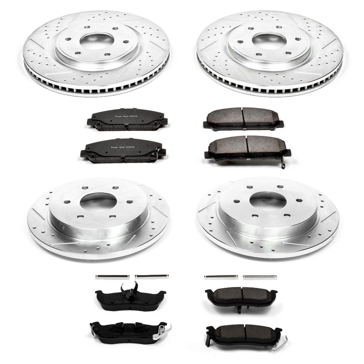 Power Stop - K2804 - Front and Rear - Disc Brake Pad and Rotor Kit