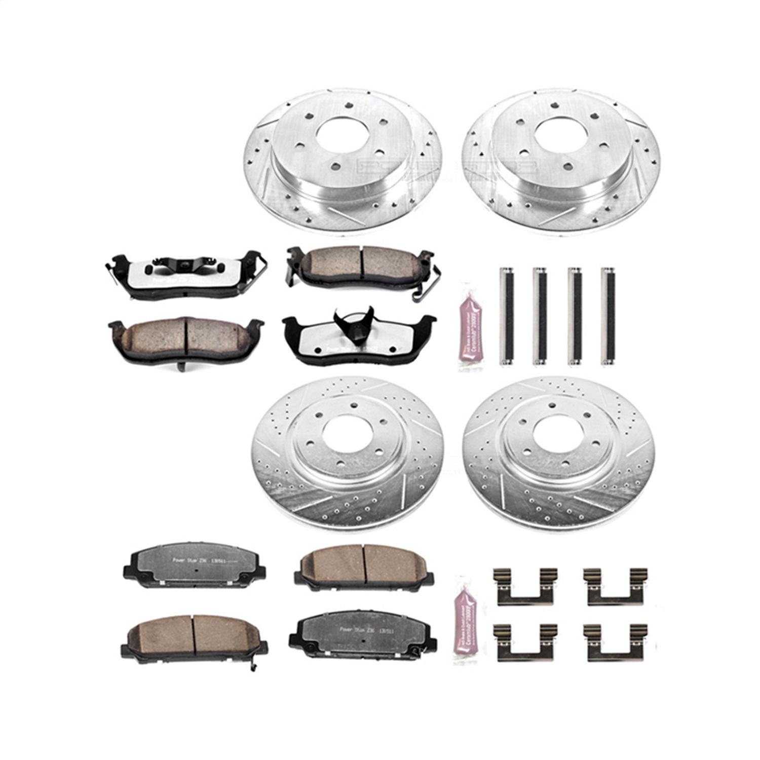 Power Stop - K2805-36 - Front and Rear - Disc Brake Pad and Rotor Kit