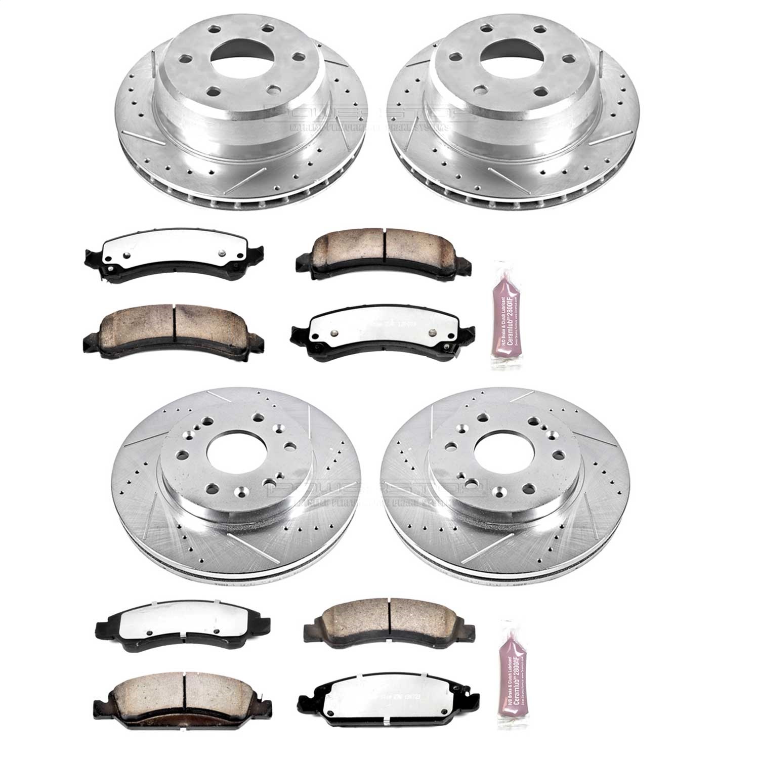Power Stop - K2826-36 - Front and Rear - Disc Brake Pad and Rotor Kit