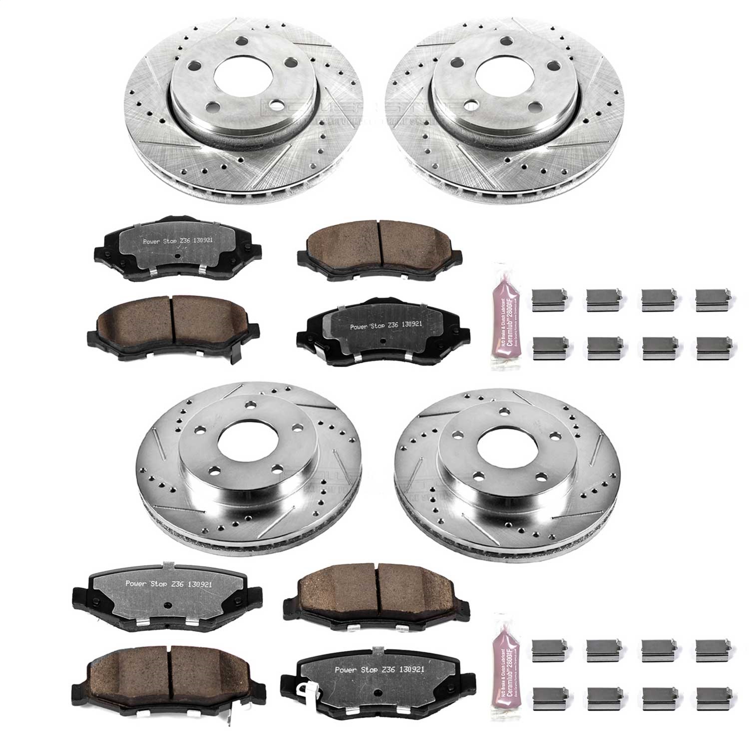 Power Stop - K2832-36 - Front and Rear - Disc Brake Pad and Rotor Kit