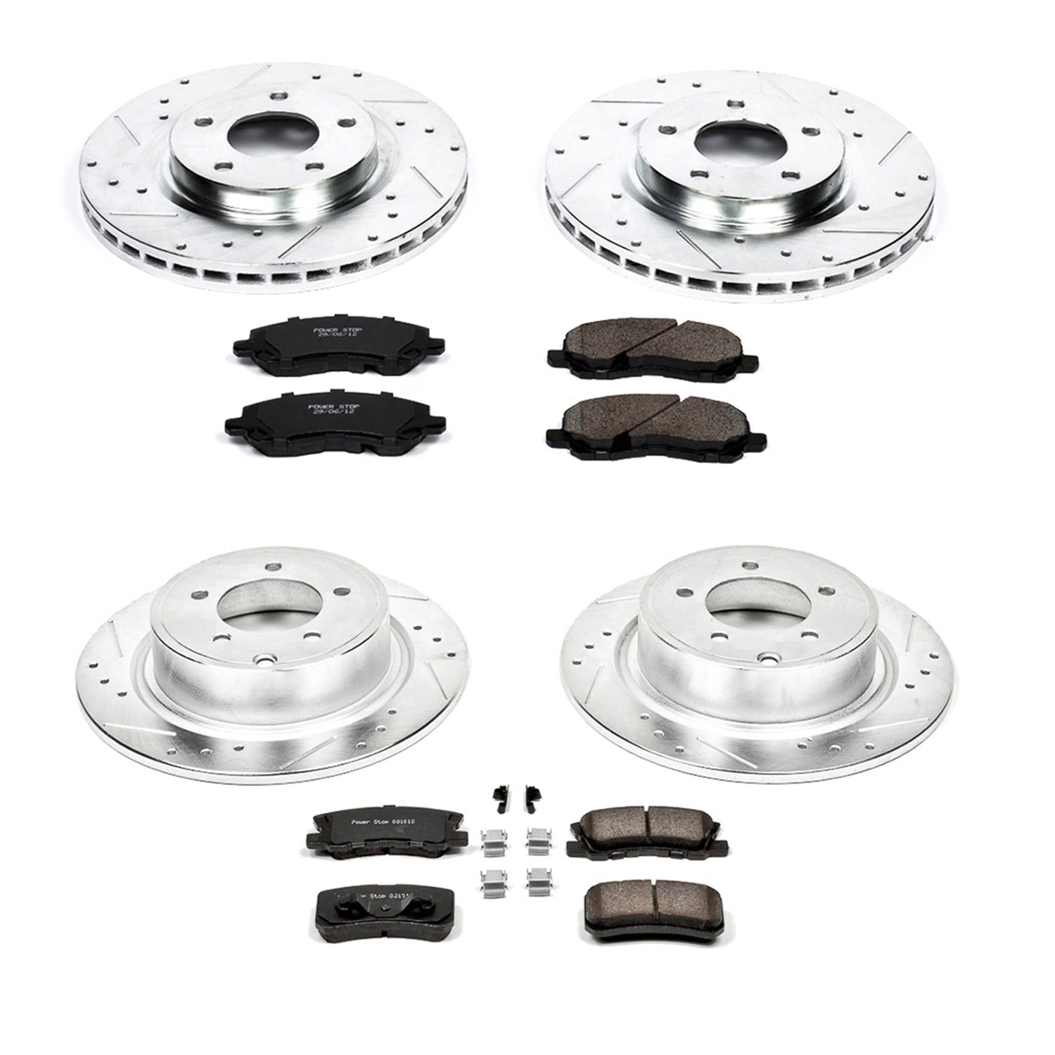 Power Stop - K2848 - Front and Rear - Disc Brake Pad and Rotor Kit