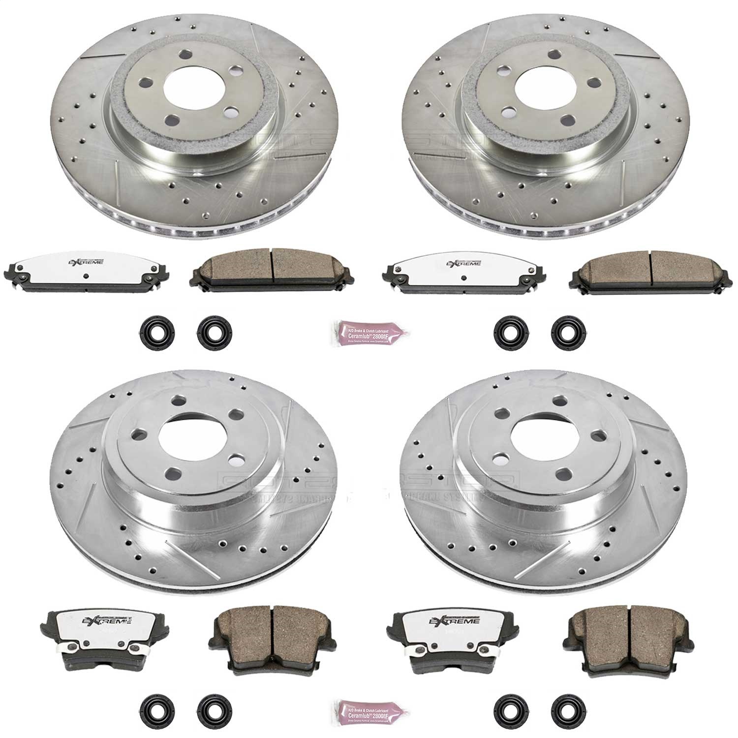 Power Stop - K2853-26 - Front and Rear - Disc Brake Pad and Rotor Kit