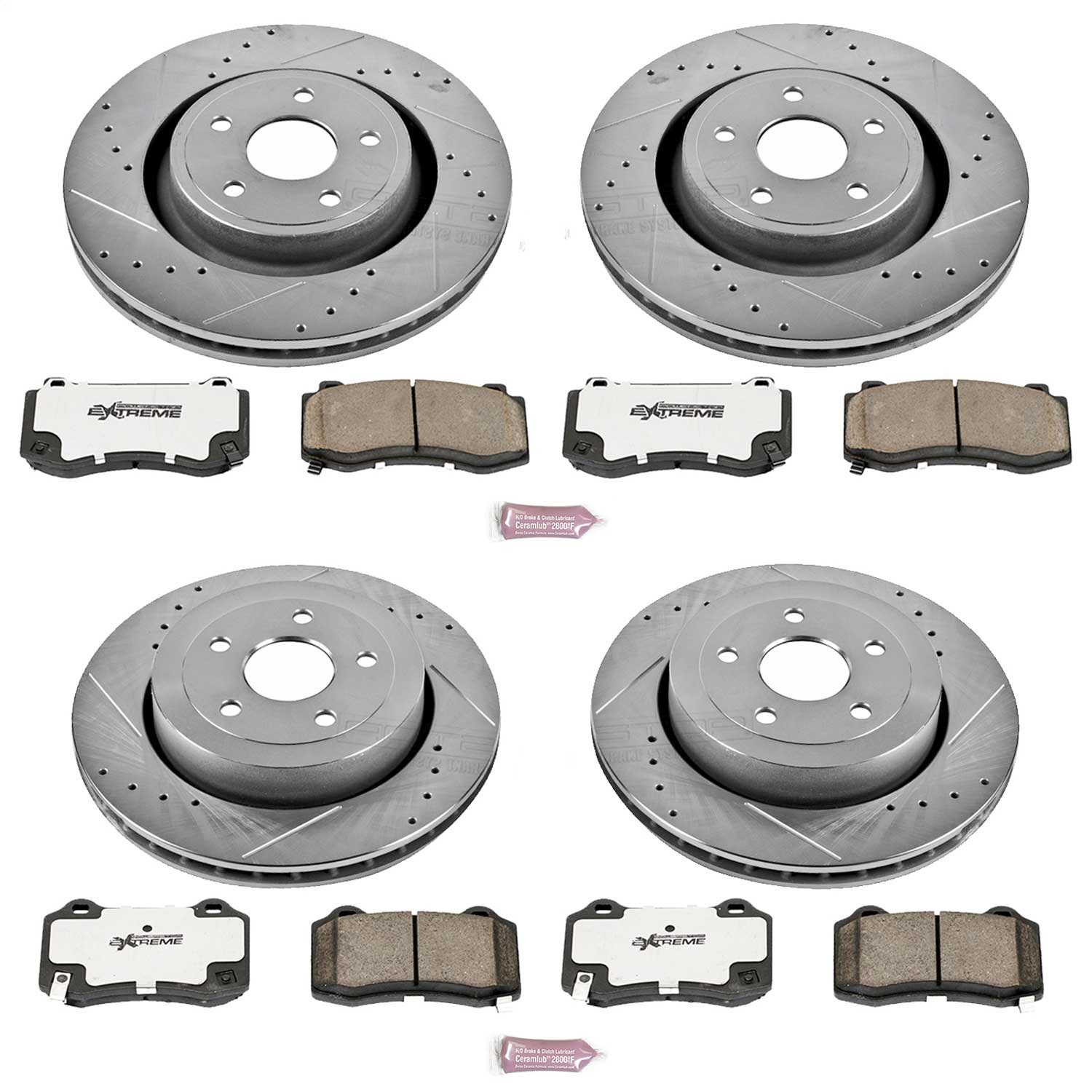 Power Stop - K2876-26 - Front and Rear - Disc Brake Pad and Rotor Kit