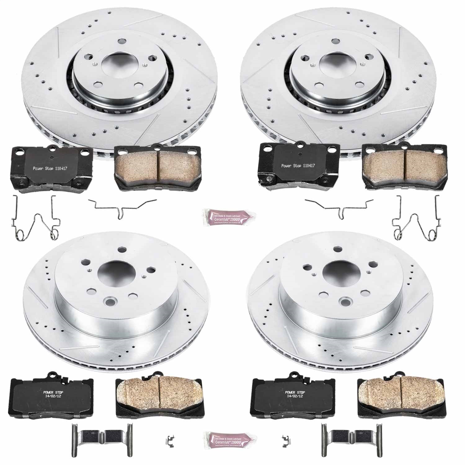 Power Stop - K4070 - Front and Rear - Disc Brake Pad and Rotor Kit