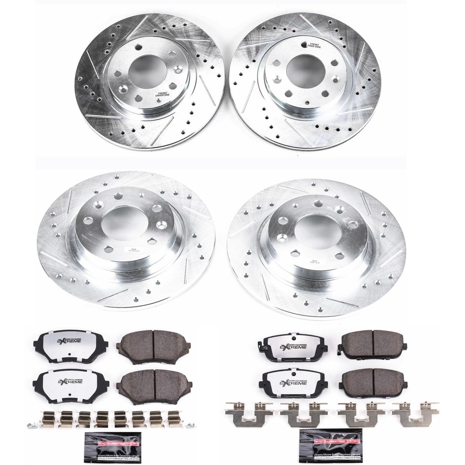 Power Stop - K4098-26 - Front and Rear - Disc Brake Pad and Rotor Kit