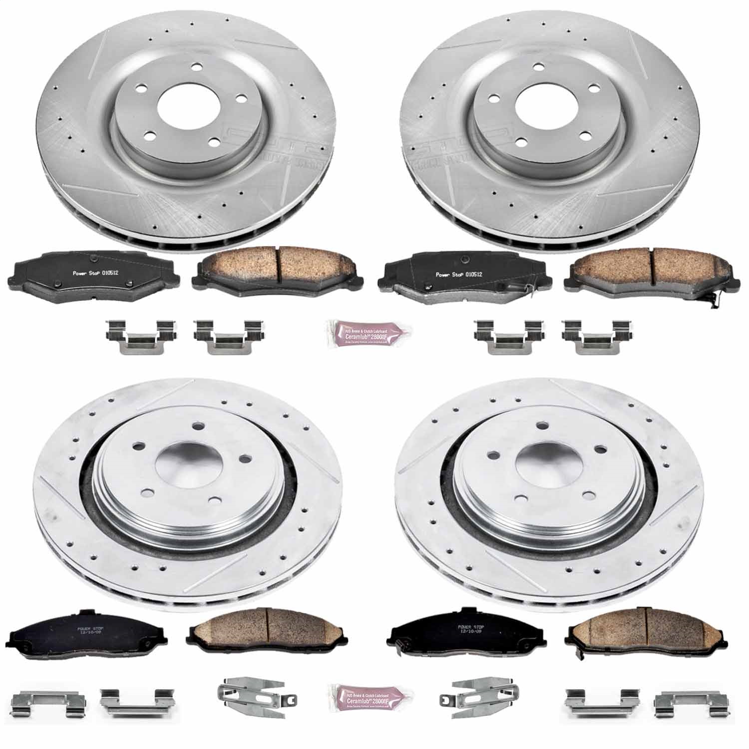 Power Stop - K4400 - Front and Rear - Disc Brake Pad and Rotor Kit