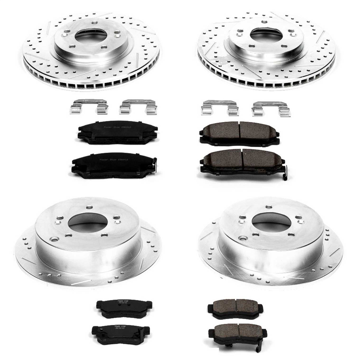 Power Stop - K4446 - Front and Rear - Disc Brake Pad and Rotor Kit