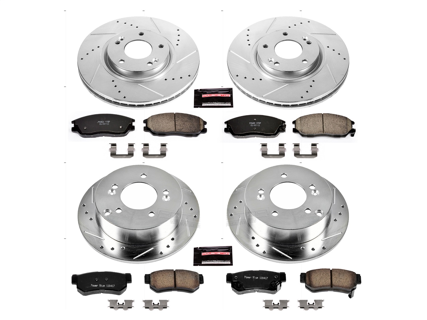 Power Stop - K4450 - Front and Rear - Disc Brake Pad and Rotor Kit