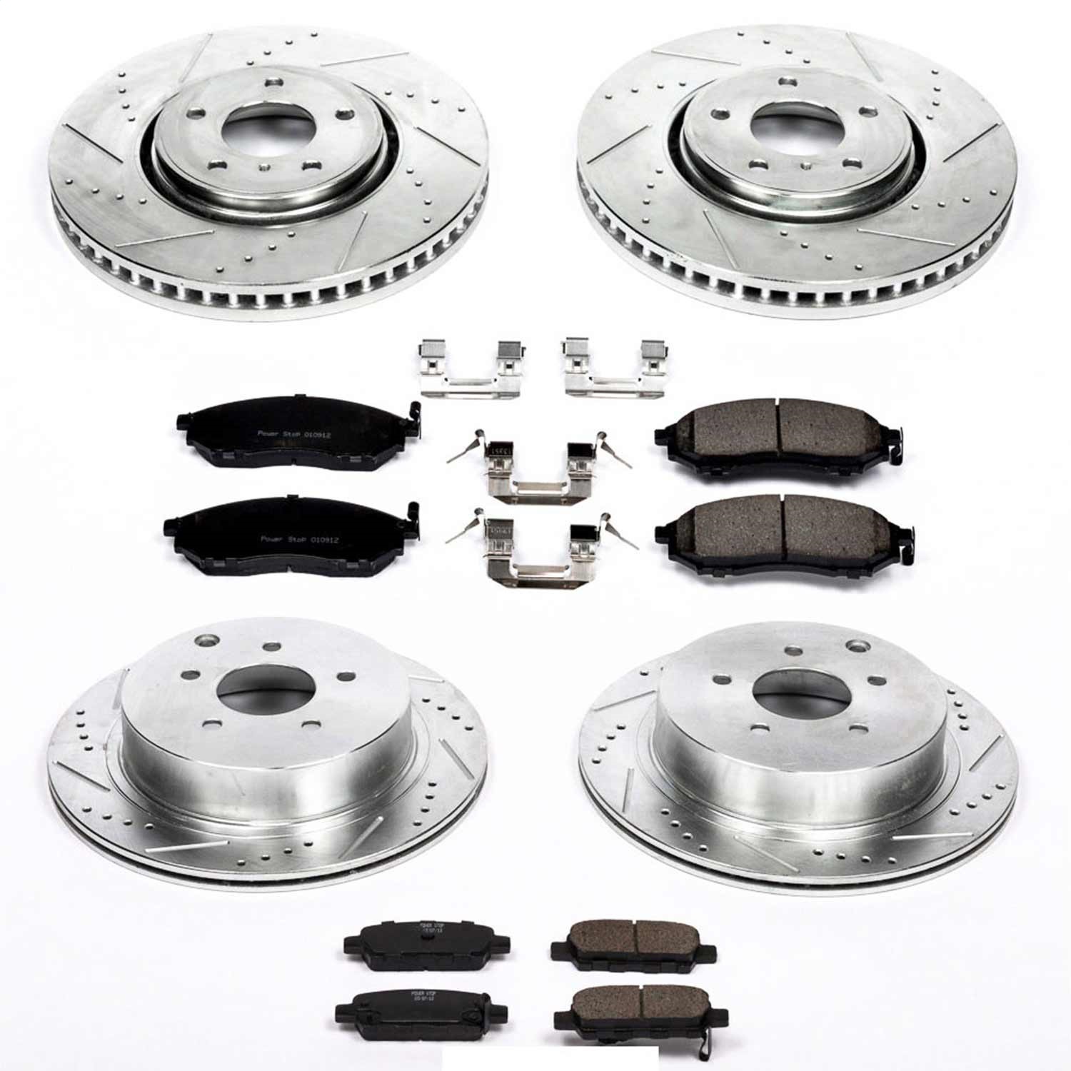 Power Stop - K4477 - Front and Rear - Disc Brake Pad and Rotor Kit