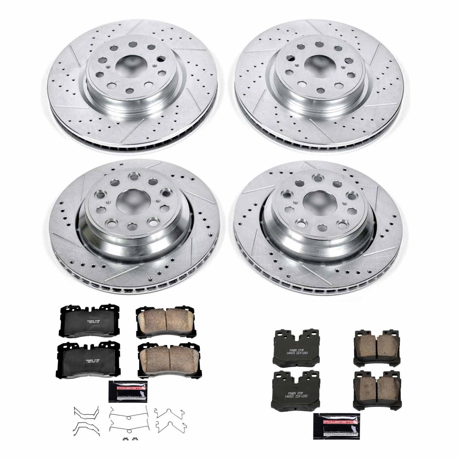 Power Stop - K5825 - Front and Rear - Disc Brake Pad and Rotor Kit