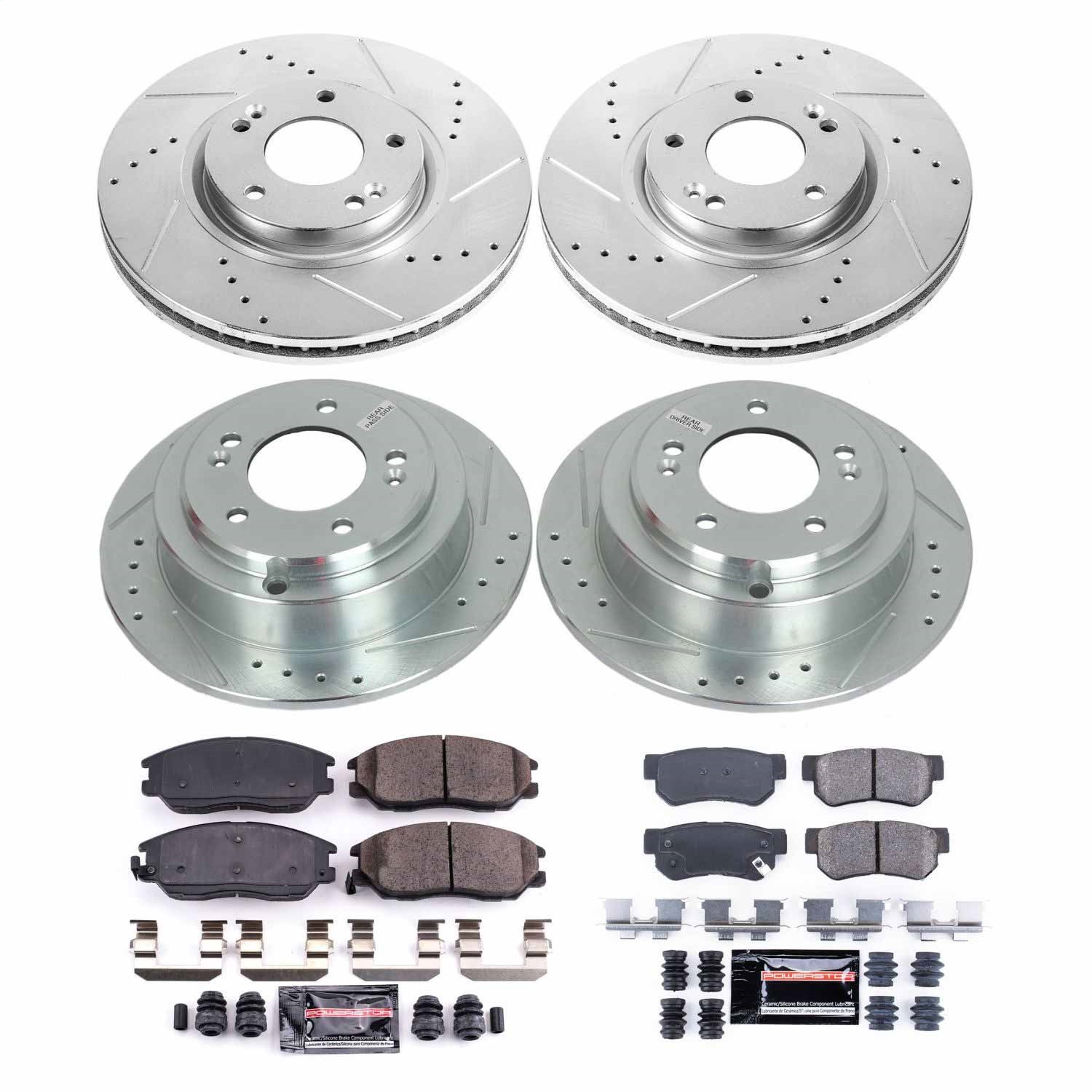 Power Stop - K5833 - Front and Rear - Disc Brake Pad and Rotor Kit