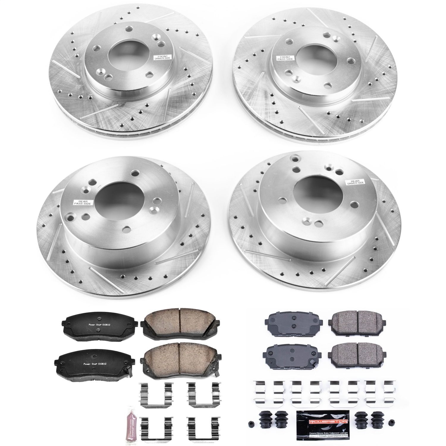 Power Stop - K5852 - Front and Rear - Disc Brake Pad and Rotor Kit