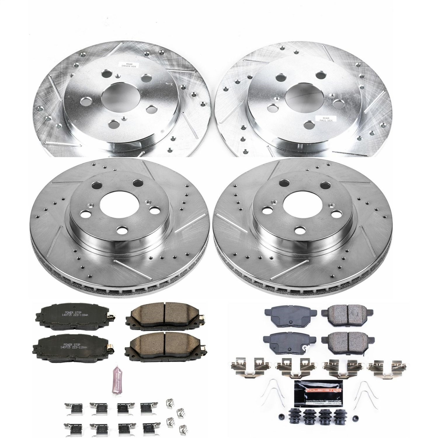 Power Stop - K5871 - Front and Rear - Disc Brake Pad and Rotor Kit