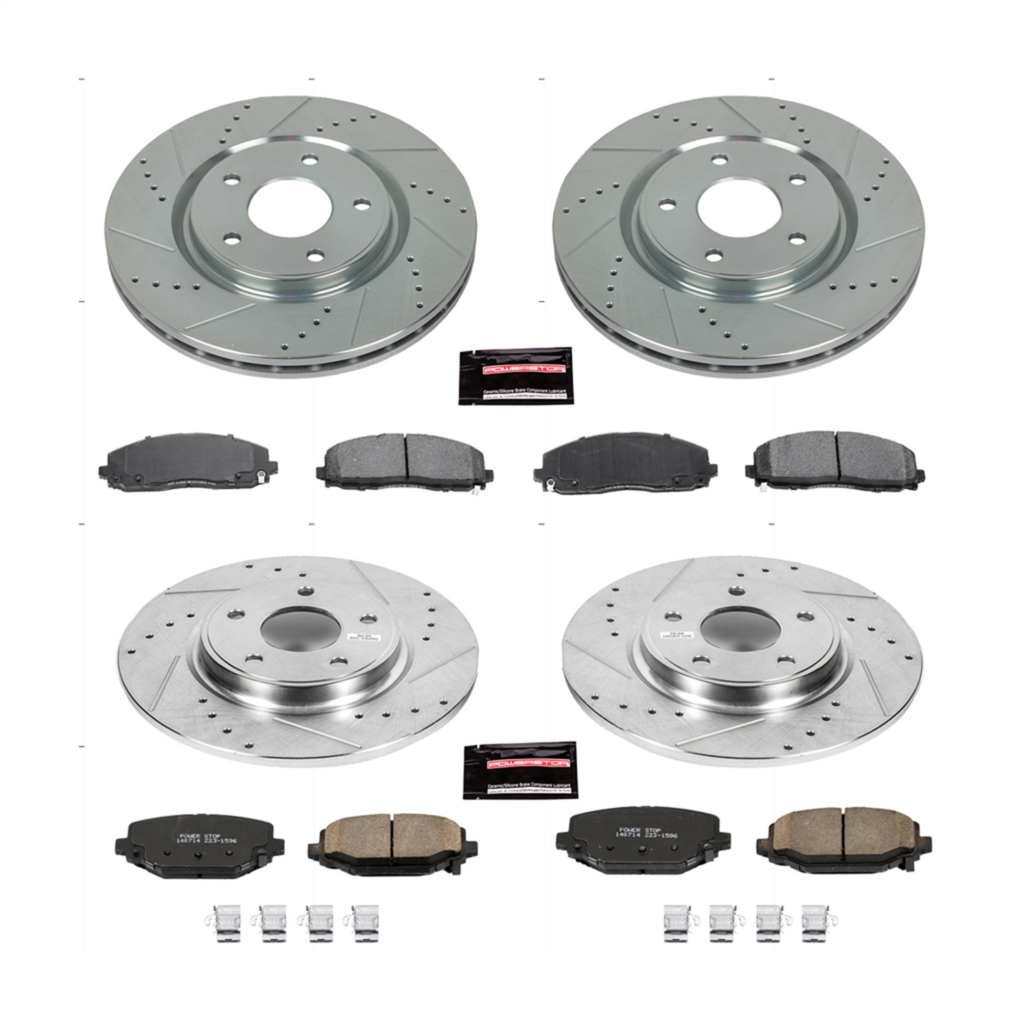 Power Stop - K5960 - Front and Rear - Disc Brake Pad and Rotor Kit