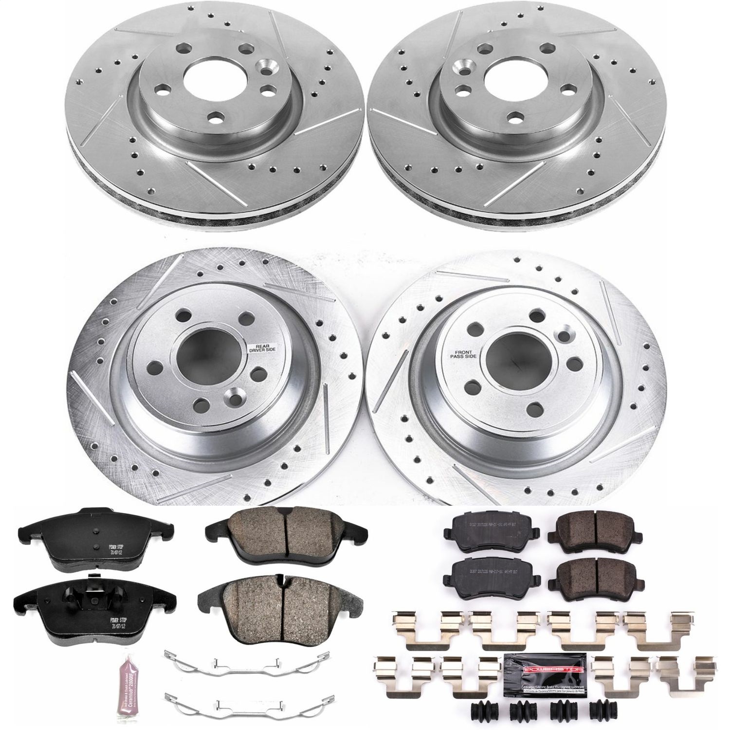 Power Stop - K6276 - Front and Rear - Disc Brake Pad and Rotor Kit