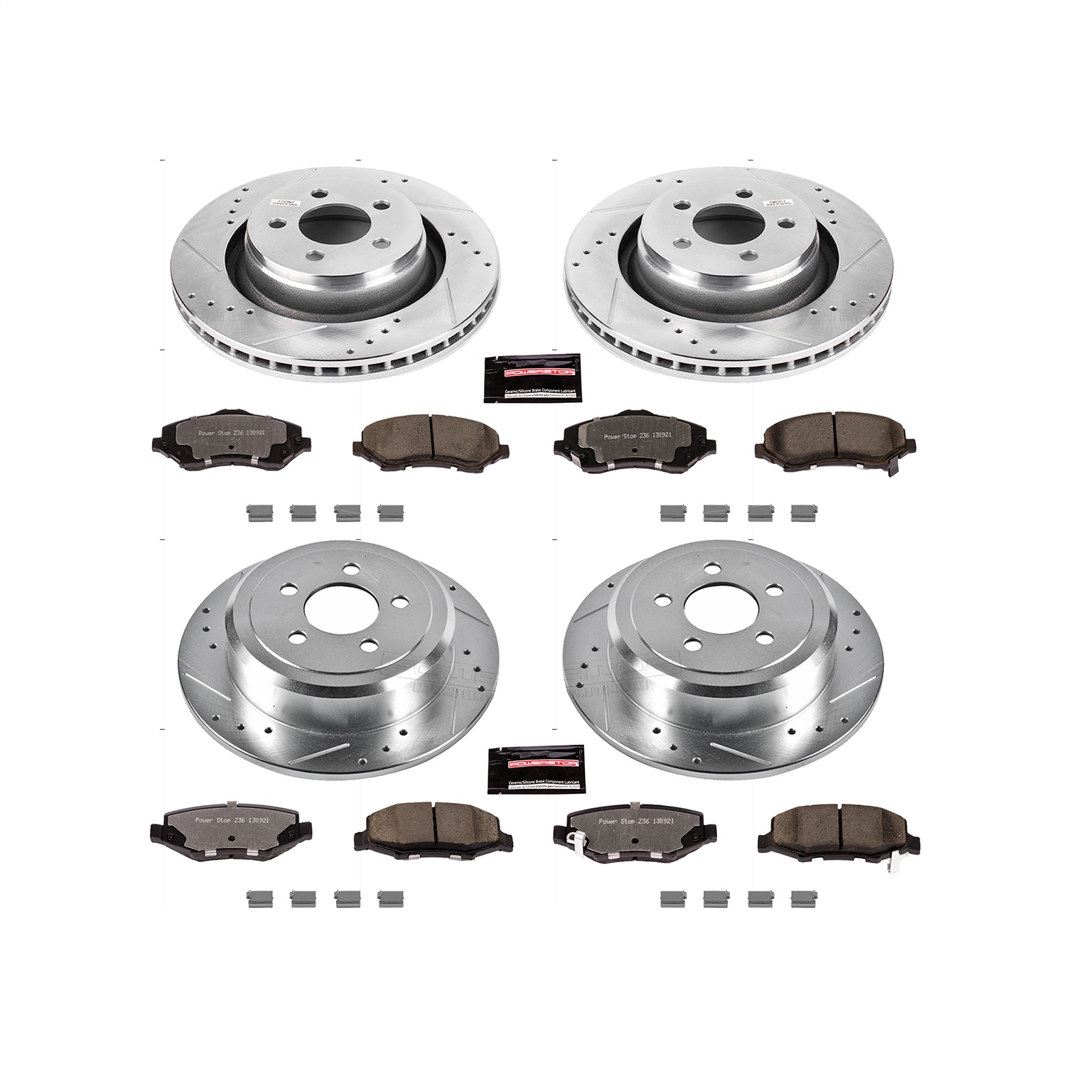 Power Stop - K6396-36 - Front and Rear - Disc Brake Pad and Rotor Kit